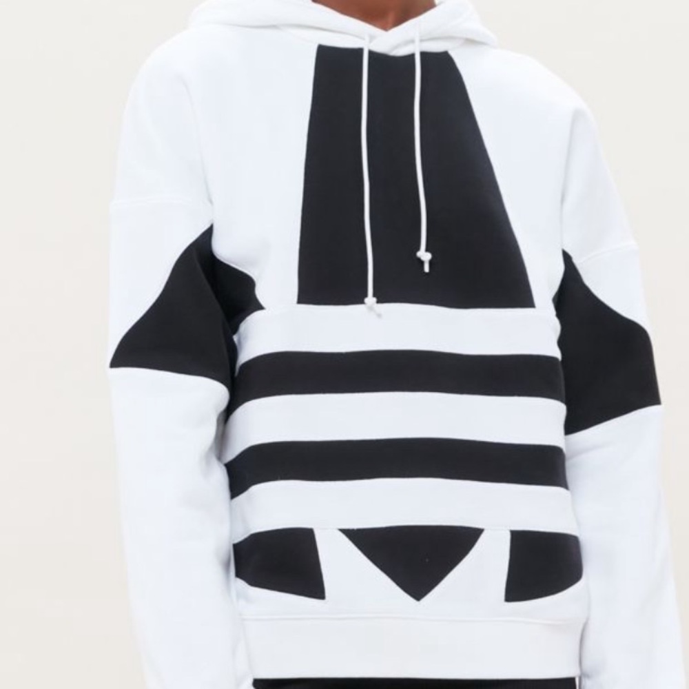 Adidas large logo women’s hoodie sweatshirt Sz M